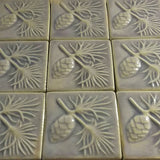 Pine 4"x4" Ceramic Handmade Tile - Hyacinth Glaze Grouping