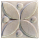 Pointed Ovals 3"x3" Ceramic Handmade Tile - White Glaze