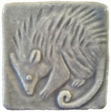 Possum 2"x2" Ceramic Handmade Tile - Gray Glaze