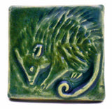 Possum 2"x2" Ceramic Handmade Tile - Leaf Green Glaze