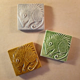 Possum 4"x4" Ceramic Handmade Tile - multi Glaze