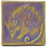 Possum 2"x2" Ceramic Handmade Tile - Hyacinth Glaze