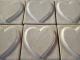 Simple Heart 2"x2" Ceramic Handmade Tile - white glaze grouping