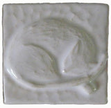 Snoozing Cat 2"x2" Ceramic Handmade Tile - White Glaze