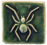 Spider 2"x2" Ceramic Handmade Tile - Leaf Green Glaze