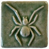 Spider 2"x2" Ceramic Handmade Tile - Spearmint Glaze