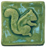 Squirrel 2"x2" Ceramic Handmade Tile - Spearmint Glaze