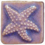 Starfish 2"x2" Ceramic Handmade Tile - Hyacinth Glaze
