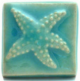 Starfish 2"x2" Ceramic Handmade Tile - Pacific Blue Glaze