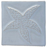 Starfish 4"x4" Ceramic Handmade Tile - White Glaze