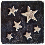 stars 2"x2" Ceramic Handmade Tile - Night Sky Glaze 