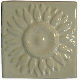 Sunflower 4"x4" Ceramic Handmade Tile - White Glaze