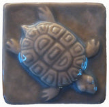 Turtle 2"x2" Ceramic Handmade Tile- Celadon Glaze