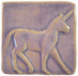 Unicorn 4"x4" Ceramic Handmade Tile - Hyacinth Glaze