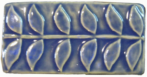 Vine 3"x6" Ceramic Handmade Tile - Watercolor Blue Glaze