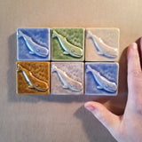 Whale 2"x2" Ceramic Handmade Tile - Multi Glaze