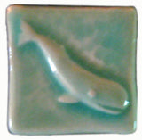 Whale 2"x2" Ceramic Handmade Tile - Pacific Blue Glaze