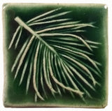 White Pine 2"x2" Ceramic Handmade Tile - leaf green glaze