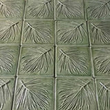 White Pine 4"x4" Ceramic Handmade Tile - Spearmint Glaze Grouping