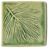 White Pine 4"x4" Ceramic Handmade Tile - Spearmint Glaze