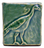 Wild Turkey 2"x2" Ceramic Handmade Tile - Leaf Green Glaze