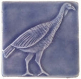 Wild Turkey 4"x4" Ceramic Handmade Tile - Watercolor Blue Glaze