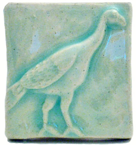 Wild Turkey 2"x2" Ceramic Handmade Tile - Pacific Blue Glaze