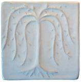 Willow Tree 4"x4" Ceramic Handmade Tile - White Glaze