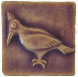 Woodpecker 2"x2" Ceramic Handmade Tile - Hyacinth Glaze