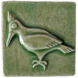 Woodpecker 2"x2" Ceramic Handmade Tile - Spearmint Glaze